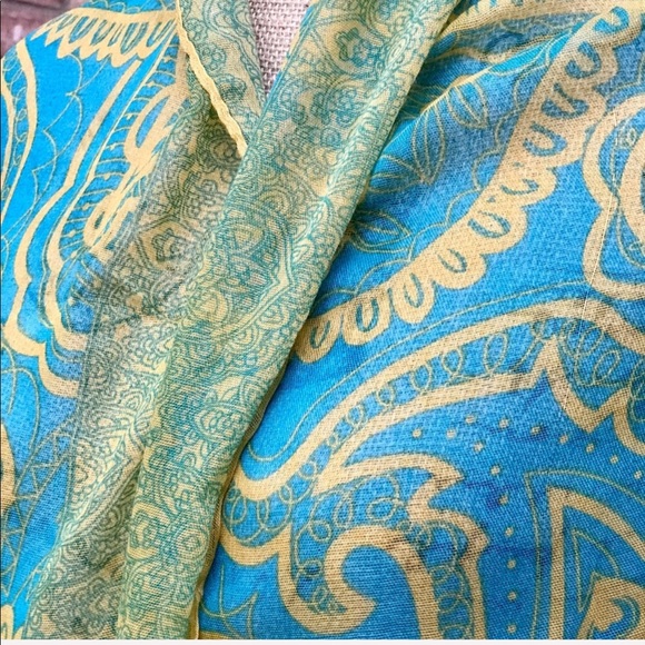 Teal Light Weight Scarf, coverup or sarong - Picture 2 of 4
